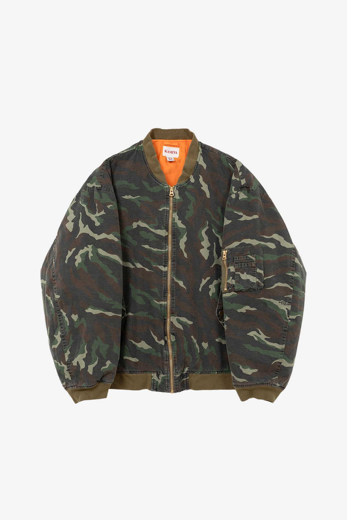 SHAKES — CAMOUFLAGE MA-1 JACKET - KHAKI